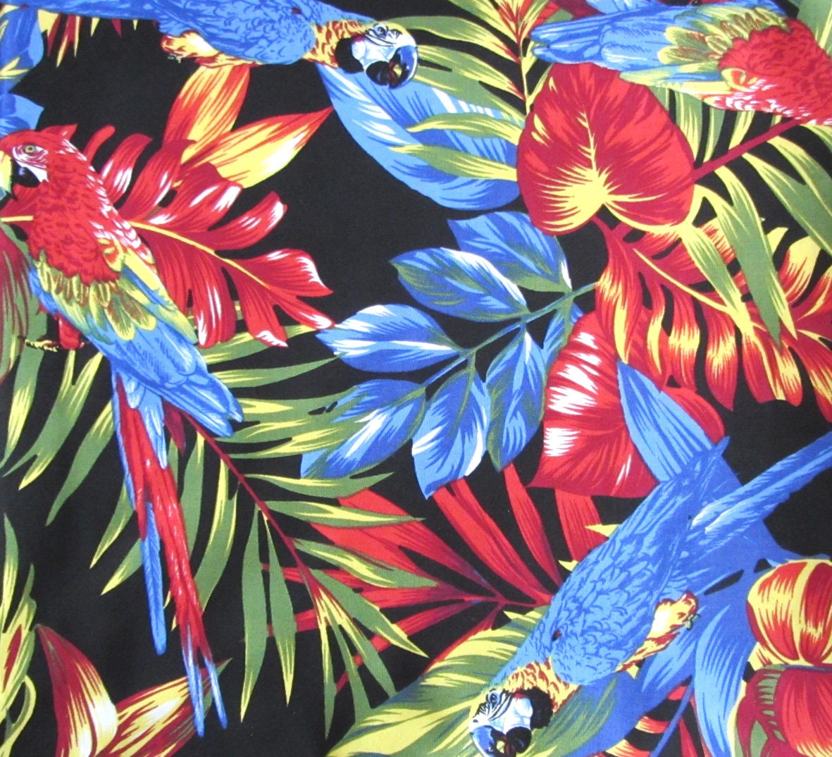 Hawaiian Hair tie with Parrots Tropical Palms Head Scarf | Etsy
