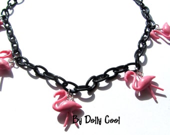 Flamingo necklace Pink novelty by Dolly Cool - 50s inspired - Rockabilly Jewellery - Rockabilly Jewelry