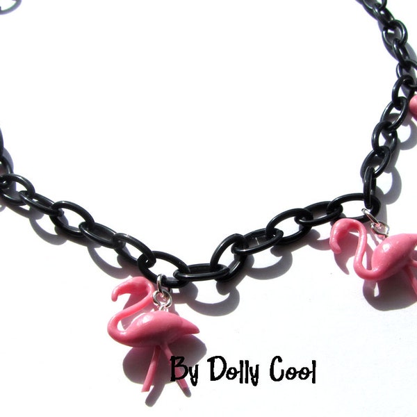 Flamingo necklace Pink novelty by Dolly Cool - 50s inspired - Rockabilly Jewellery - Rockabilly Jewelry