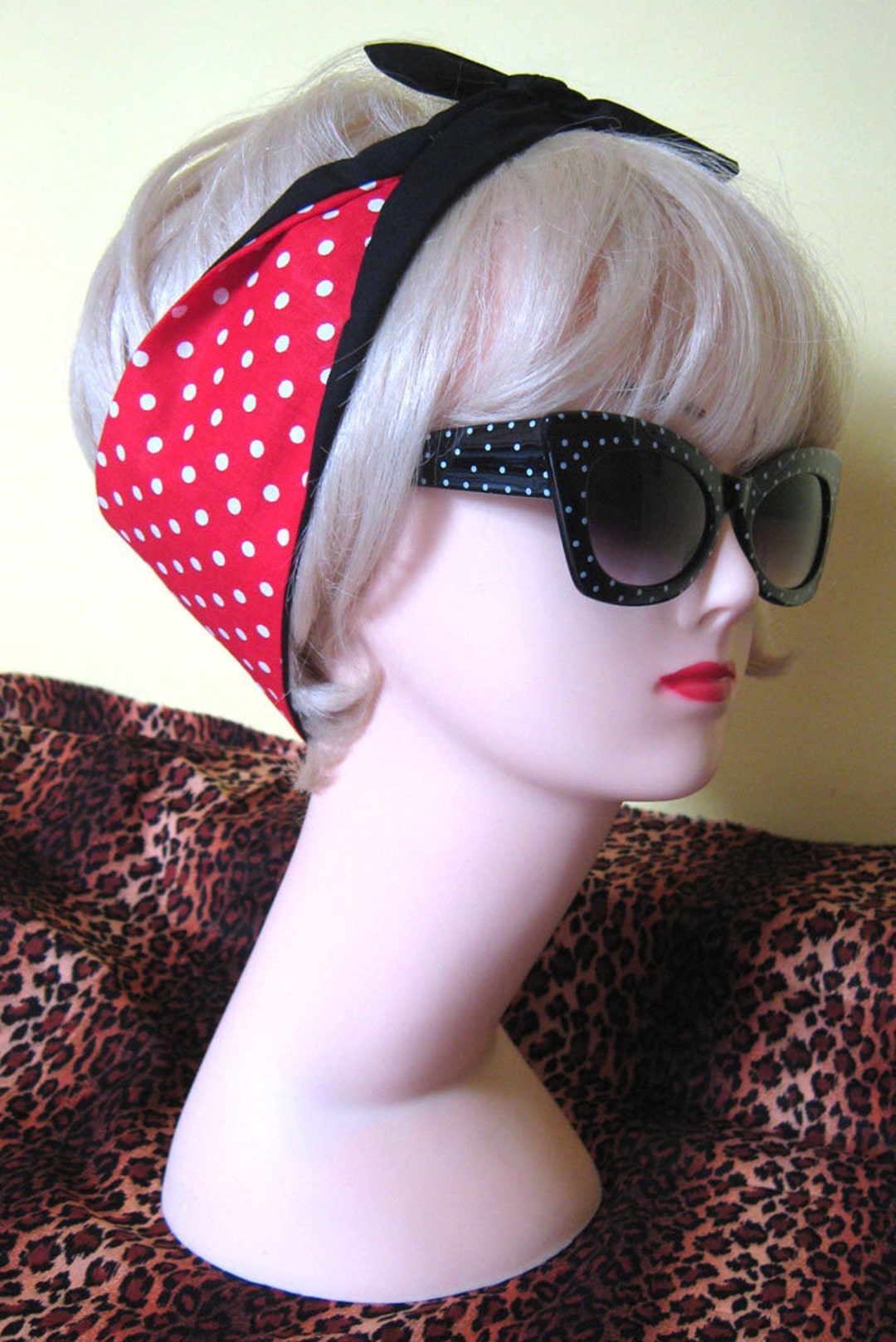 Polka Dot Hair Tie Red and White Rockabilly by Dolly Cool - Etsy