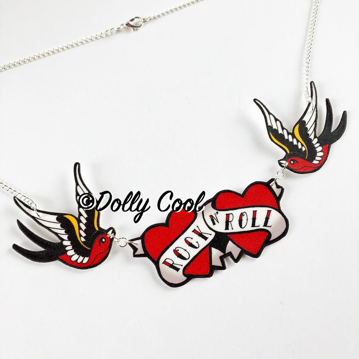 Swallow Necklace Tattoo Style Rock N 