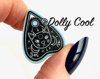 Planchette Cat Mini Pin by Dolly Cool - Halloween - Ouija Board - Kitty