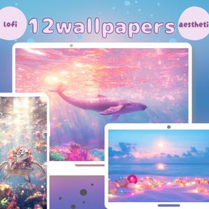 Delightful sea creatures Christmas wallpaper, Aesthetic, lofi, desktop wallpaper, phone wallpaper, background, landscape wallpaper, digital