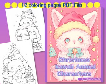 Livre de coloriage de Noël avec des animaux mignons pour enfants (fichier PDF)