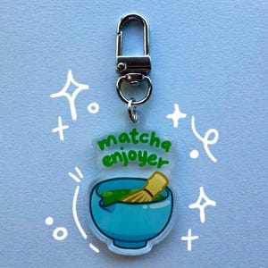 Matcha Enjoyer Akryl Nyckelring | Enkelsidig Berlock