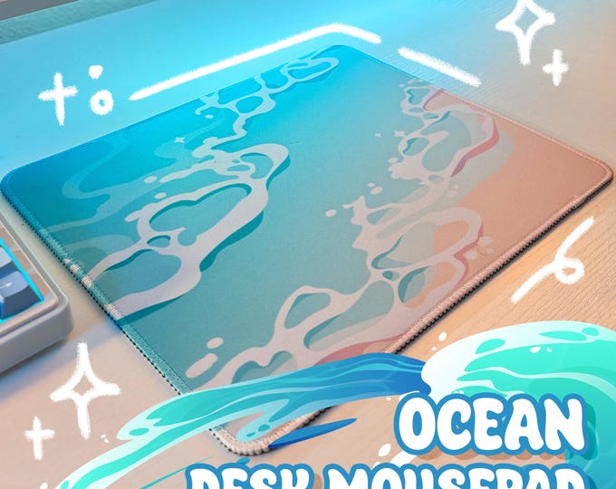 Ocean Desk Mousepad | Blue Waves Beach Theme
