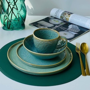 Handmade dinnerware, Flatware set, Dinner set, Dinner tableware, Ceramic plate set, Ceramic dish, Set of 4 10 30 items, Wholesale Dishes