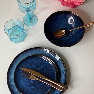 Dinner plate set, blue dinner set, dinnerware set, serveware, table setting, wedding plates, wholesale dinner set, set of 3 9 21 items