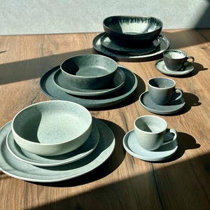 Handmade dinnerware, Dinner set, Dinner tableware, Ceramic plate set, Ceramic dish, Set of 4 10 30 items, Wholesale Dishes, Dinnerware, Sale