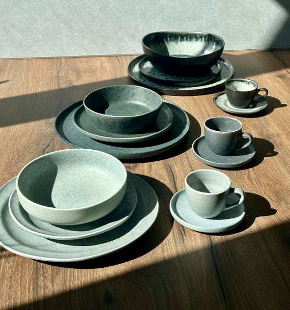 platzdecke rund in schwarz MEDOYOH 6er-Set Quadratisch Kühle