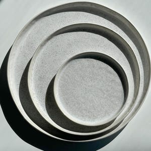 Handmade White Ceramic Dinner Plate Set: Square Serving Dishes | Pletes Set 3-Pieces