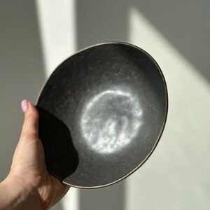 Gray Ceramic Dinnerware Set Handmade | Dark Stoneware Plates & Cup ...