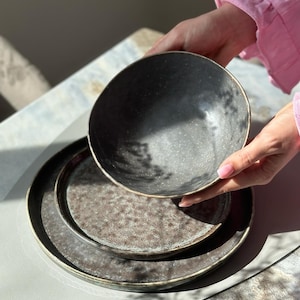 Scandinavian Style Ceramic Dinner Set | Dinnerware| Unique dinnerware set | Dinner set | Set of plates and bowls | Housewarming | Sale