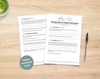 Arkusz ćwiczeń do inicjowania zadań ADHD: Planer funkcji wykonawczych od góry do dołu (do pobrania w wersji cyfrowej)