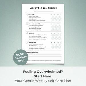 Neurodivergent Self-Care Checklist: Weekly Routine Tracker (Printable PDF)