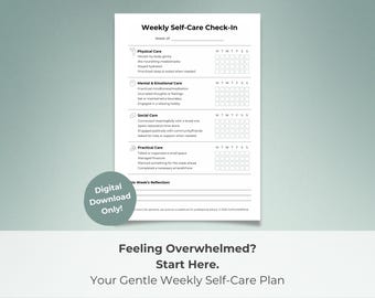 Neurodivergent Self-Care Checklist: Weekly Routine Tracker (Printable PDF)