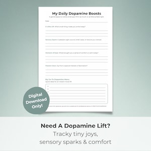 Dopamine Menu & Joy Tracker | ADHD Mood, Self-Care (PDF)