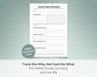 ADHD Routine Tracker PDF | Anti-Perfectionist Habit Log for Neurodivergent Adults | Executive Function Support