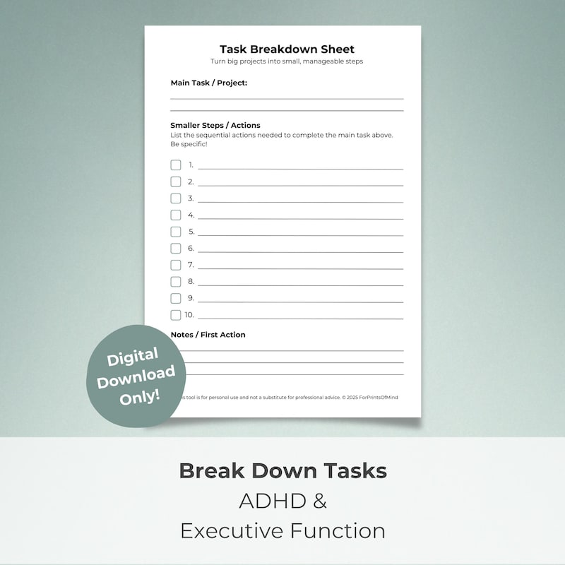 Goal Breakdown Organizer - Etsy