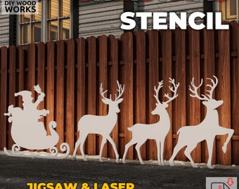 DIY Christmas Nativity Scene with Santa Sleigh & Reindeer Cutout (PDF Pattern)