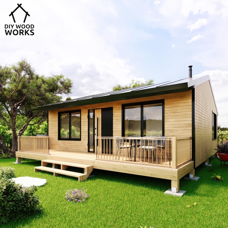 2 Bedroom Tiny House DIY Plan: Modern Wooden Cabin (digital Download ...