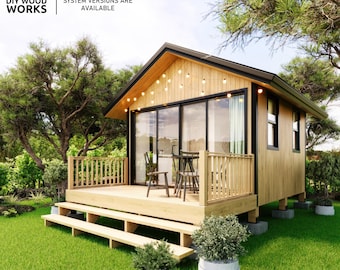 Modern Tiny House DIY Plan: Cabin with Spacious Porch (Digital Download)