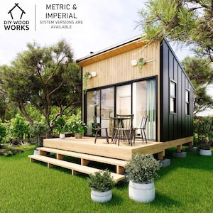 Moderne Tiny House-hut met ons complete Tiny House DIY-plan