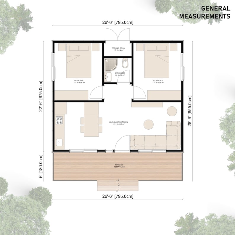2 Bedroom Tiny House DIY Plan: Modern Wooden Cabin (digital Download ...