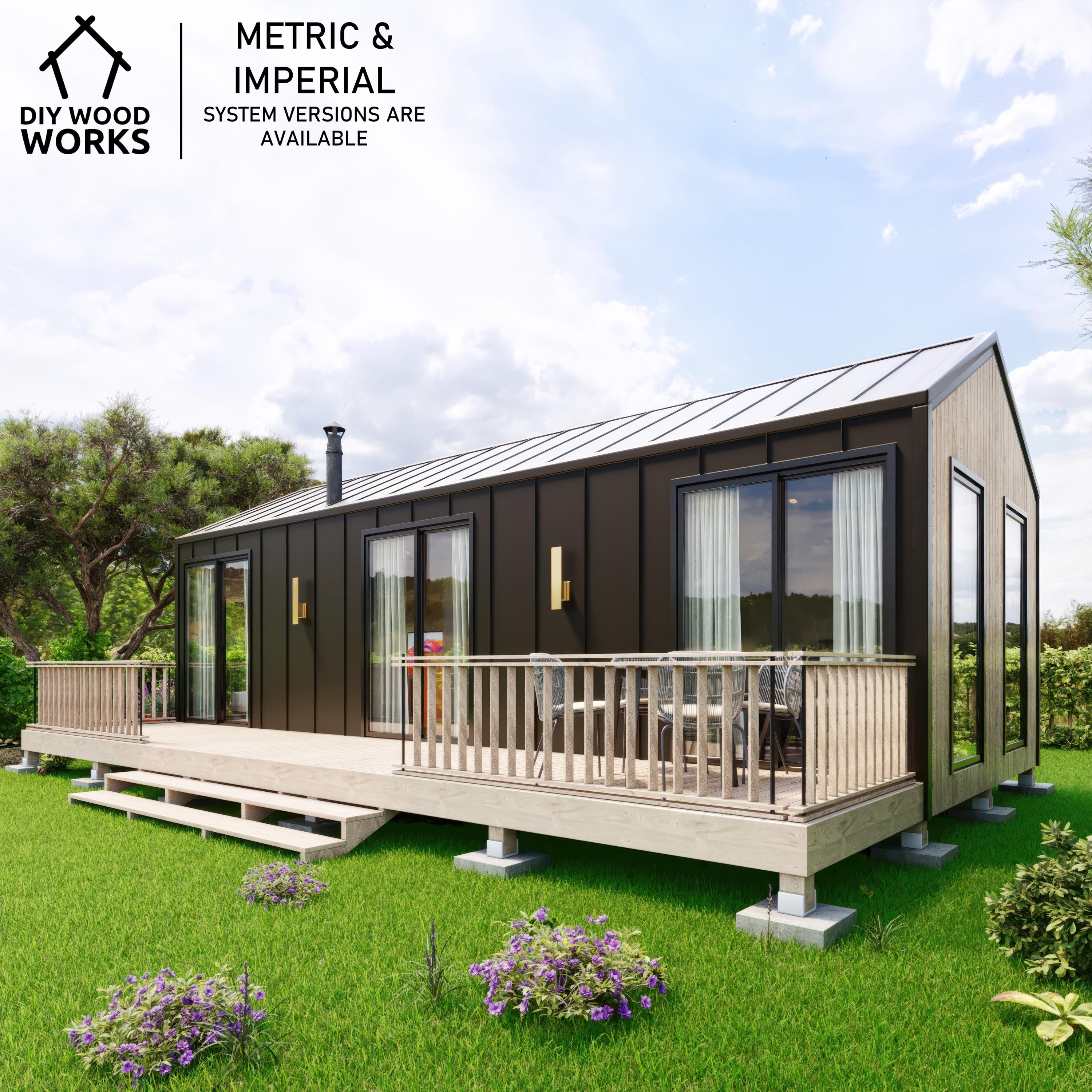 Modern Tiny House with Veranda – Ideal for DIY Enthusiasts | Affordable and Detailed Off-Grid Cabin Plans