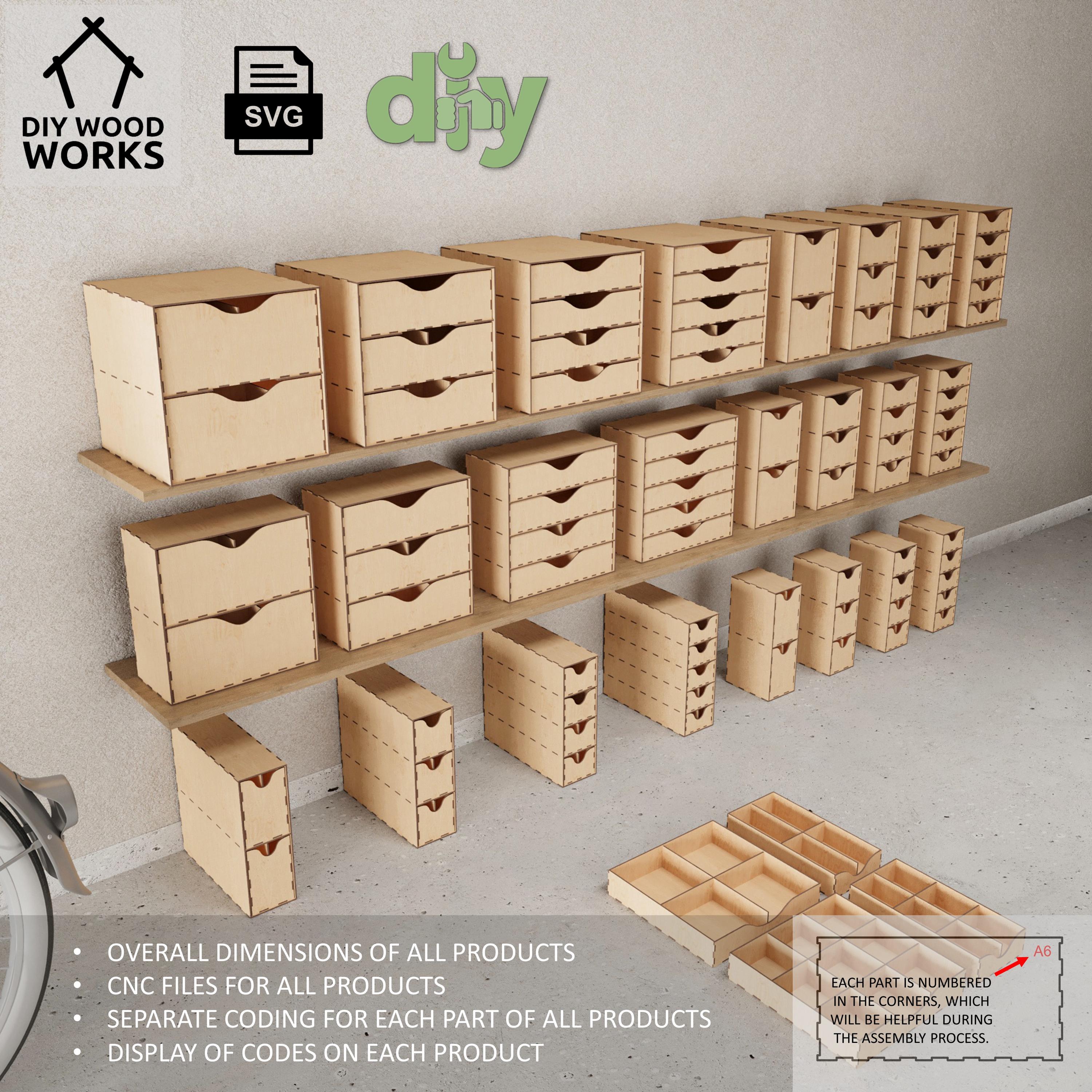 Laser Cut Modular Drawer Organizer: IKEA KALLAX Compatible (set of 24 ...