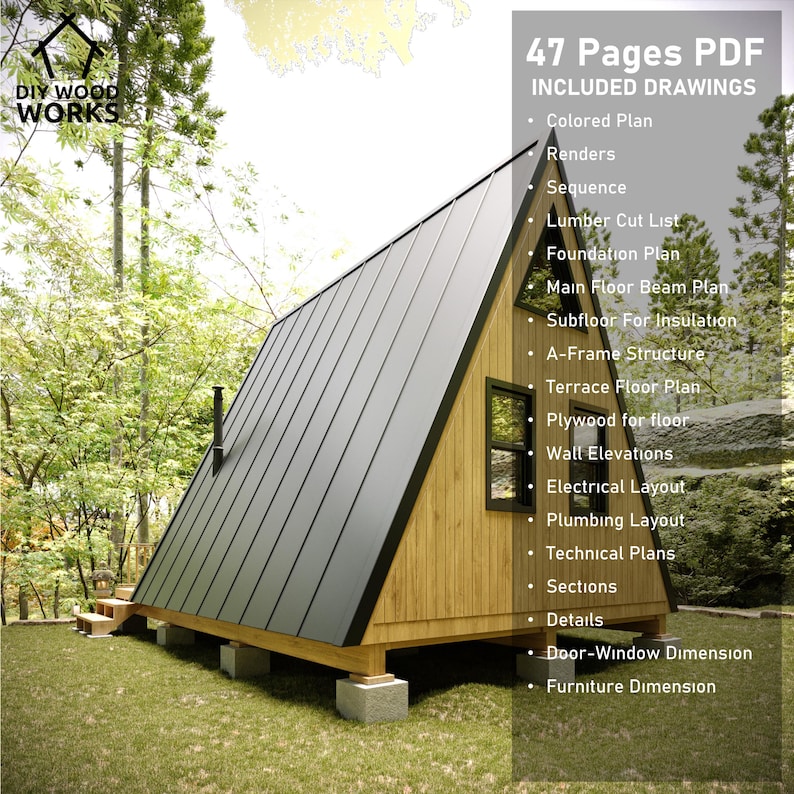 Modern Aframe House Plan Custom Aframe Cabin Plans for Tinyhouse