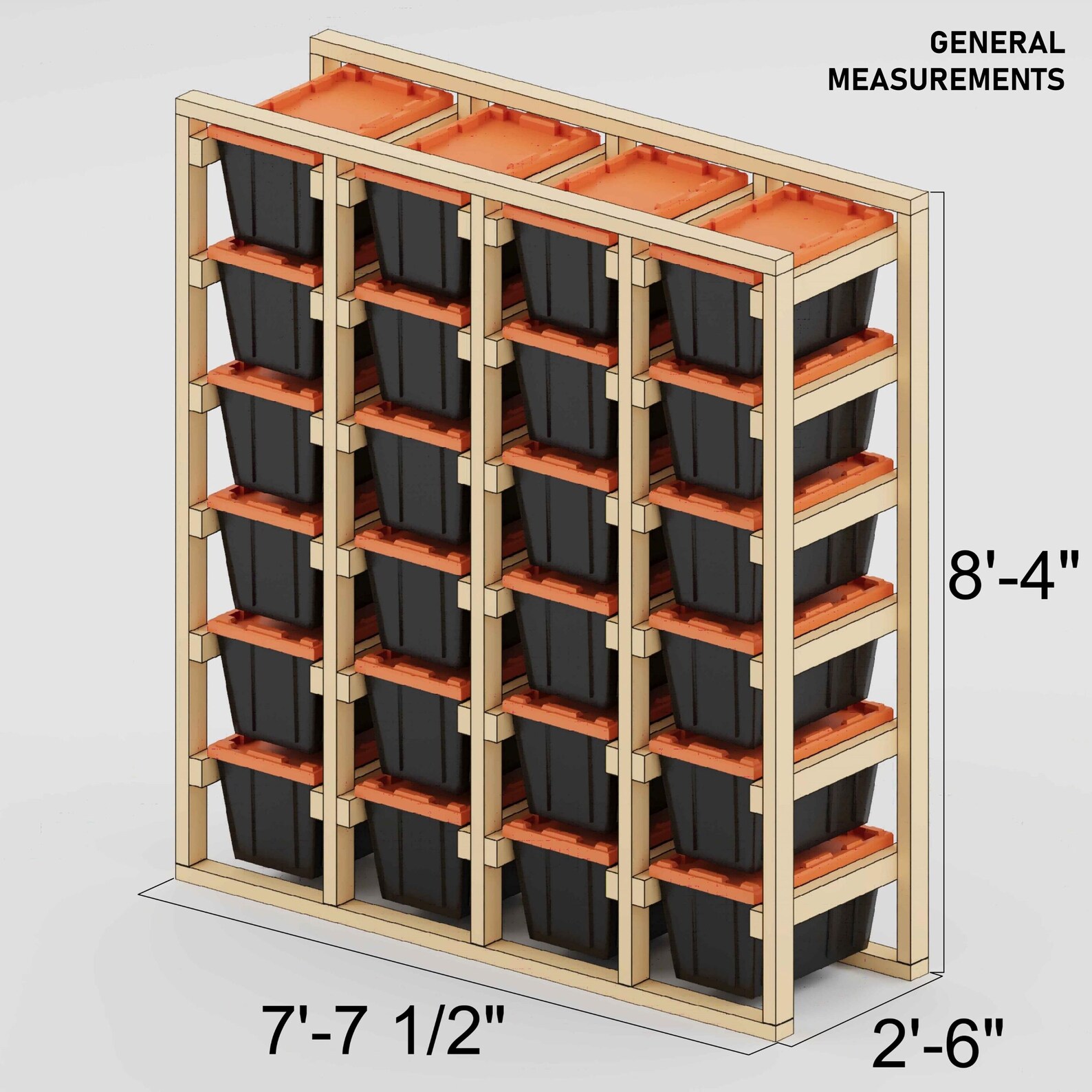 DIY 27 Gallon Tote Rack Plans - Woodworking Storage Solution (digital ...