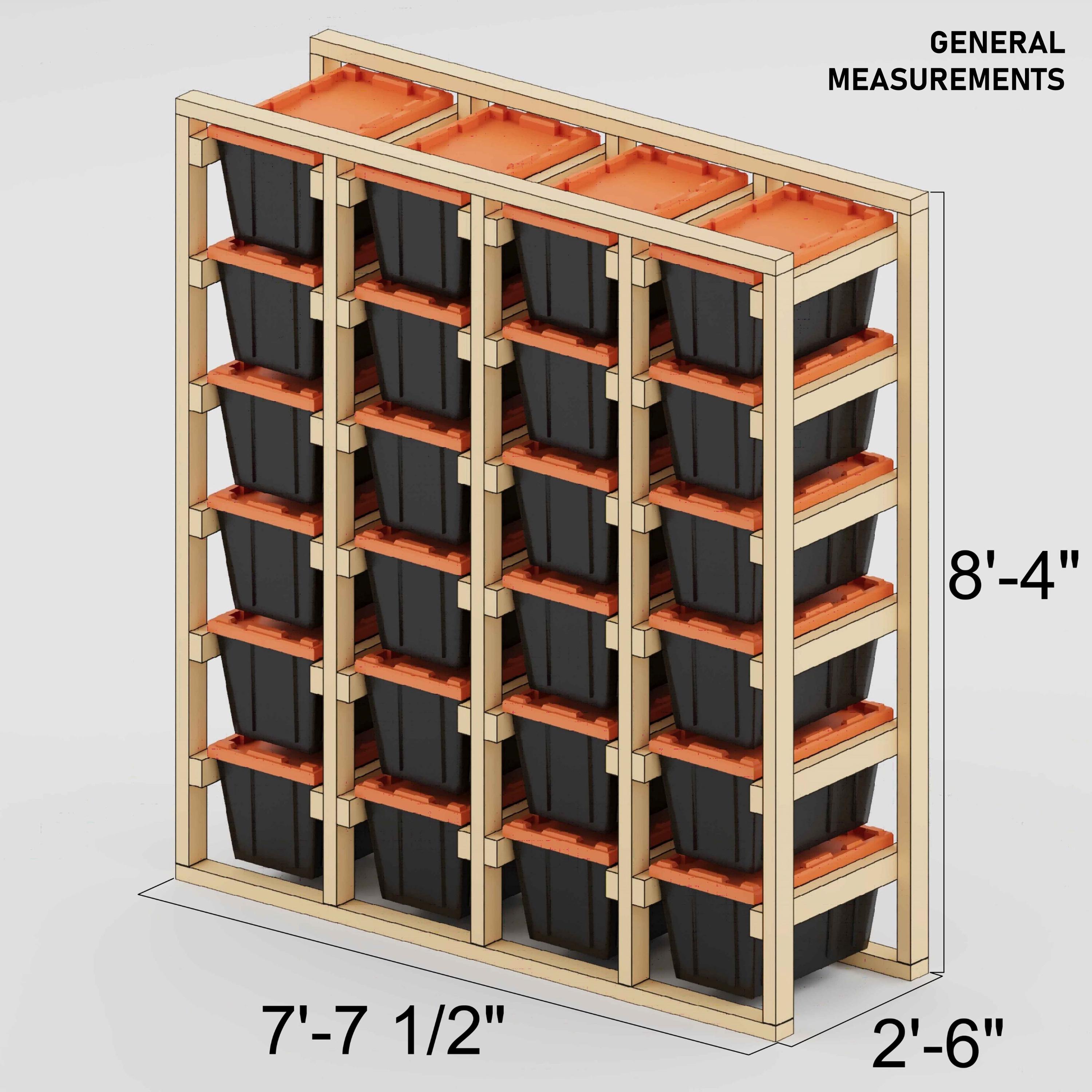 DIY 27 Gallon Tote Rack Plans - Woodworking Storage Solution (digital ...