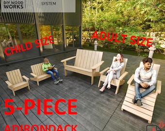 Adirondack Chair & Bench Plans: DIY Patio Furniture Set (PDF Download)