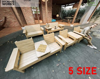 DIY Outdoor Bench & Patio Chair Plans: Wooden Seating Set (PDF Download)