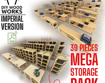 DIY Garage Shelves: 39-Piece Tote Storage Rack Plans (PDF)