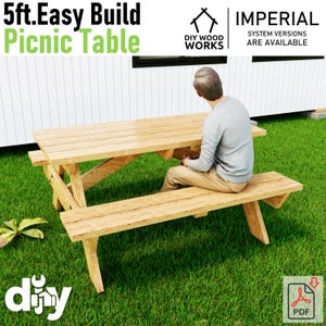 Construye tu propia mesa de picnic clásica de 1,5 m: planos paso a paso para crear un jardín al aire libre espectacular.