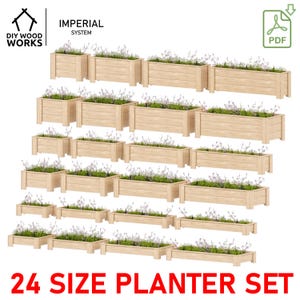 DIY 24-delige tuinset met cederplanterplannen – Aanpasbare verhoogde cederplantenbakplannen voor stijlvol tuinieren