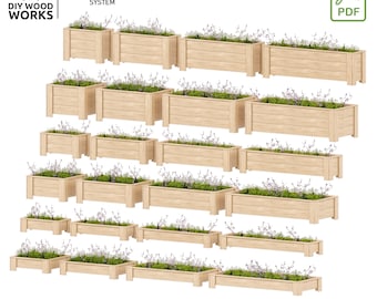 Planer för 24-delad planteringslåda i cederträ: DIY-trädgårdsbäddskit (digital nedladdning)