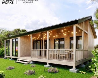 Modern Tiny House DIY Plan: Cabin with Porch (Digital Download)