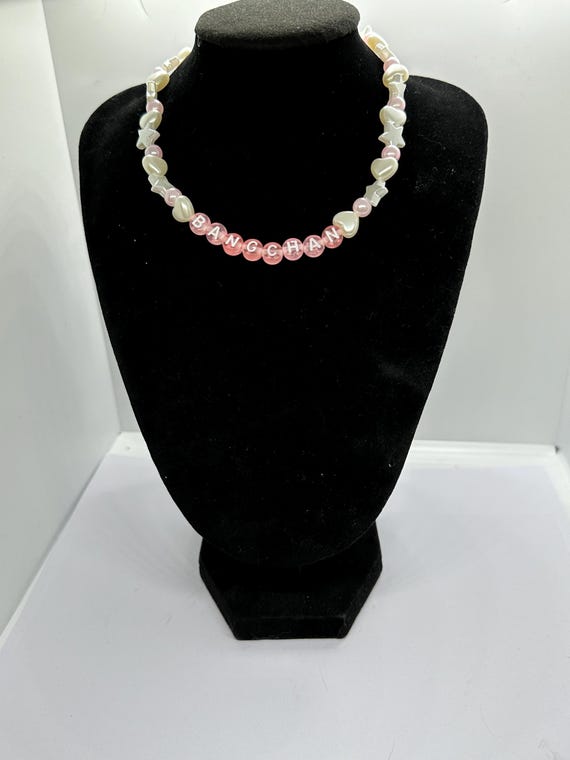Straykids Member Beaded Necklace (pink) - Etsy