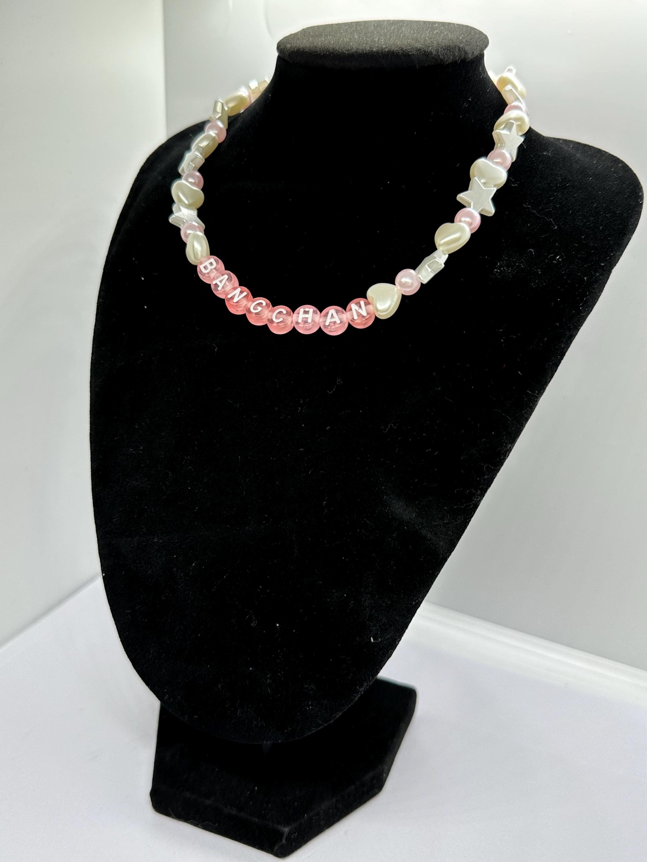 Straykids Member Beaded Necklace (pink) - Etsy