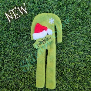 ELF jumpsuit- grinchy hand -Christmas Toy Shirt- Mask- Scout ELF clothes Shelf ELF