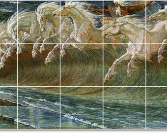 S-M-L-XL Walter Crane Mythology Painting Ceramic Bathroom Shower Tile Murals