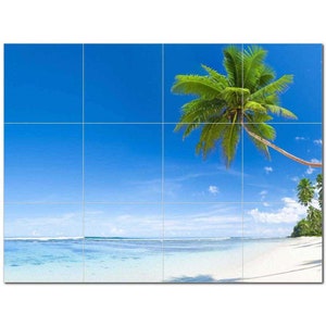 Top 10 Beach Photo Ceramic Tile Mural Kitchen Backsplash Bathroom Shower ANY Indoor Wall v5: (12) Sizes Available