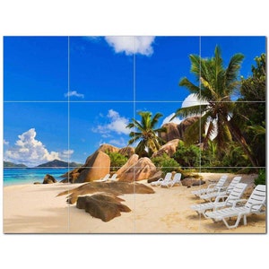 Top 10 Beach Photo Ceramic Tile Mural Kitchen Backsplash Bathroom ...