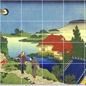 S-M-L-XL Custom Ceramic Japanese Ukiyo-E Painting Tile Mural. 71 By Katsushika Hokusai