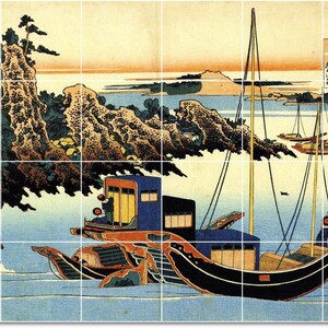 S-M-L-XL Custom Ceramic Japanese Ukiyo-E Painting Tile Mural. 84 By Katsushika Hokusai