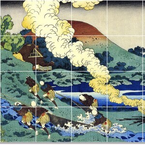 S-M-L-XL Custom Ceramic Japanese Ukiyo-E Painting Tile Mural. 87 By Katsushika Hokusai