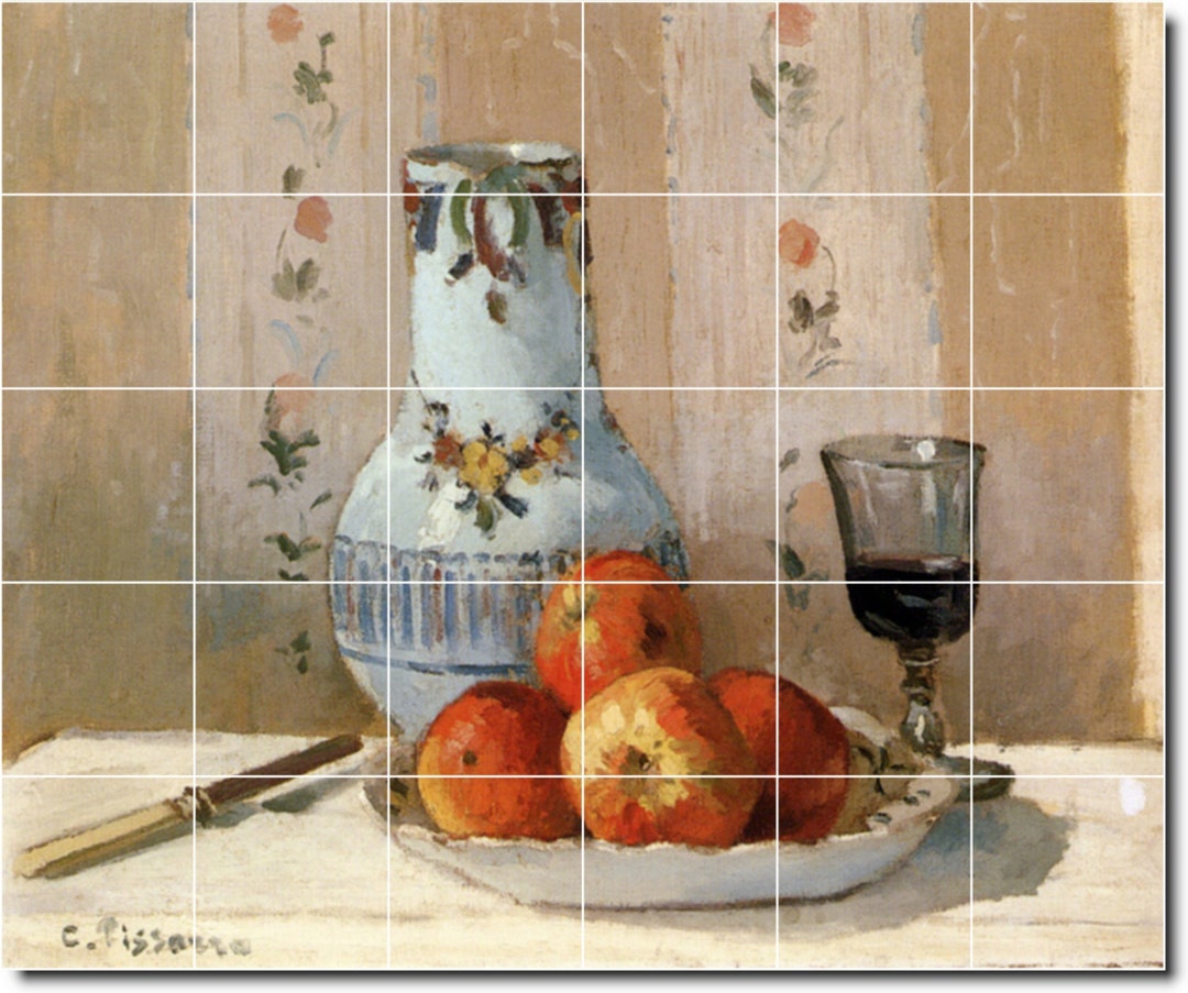 カミーユ・ピサロの静物画セラミックタイル壁画：キッチンのバック